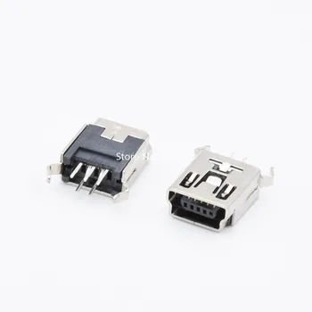 10pcs Mini USB 5pf T USB Ženski Podatkovni Vmesnik Mini USB-Vtič Patch / Ravne Pin / Vertikalni Priključek