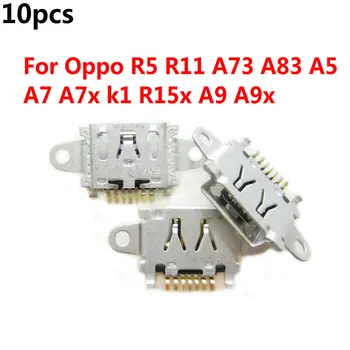 10pcs Novo Micro USB Vtič za Polnjenje Port Priključek, Vtičnica Za Nasprotnega R5 R11 A73 A83 A5 A7 A7x k1 R15x A9 A9x