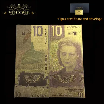 10pcs/Veliko Lepo Kanada Barve Zlata Bankovec za 100 Kanadski Dolar Zakona Denar Za Souveni Darila