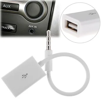 12V USB 2.0 Ženski MP3 DC 3.5 mm Moški AUX Audio Jack Vtič Za USB 2.0 Ženski Pretvornik Kabel Kabel Za Avto Oprema