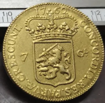 1762 Nizozemska Republika (Gelderland) 7 Gulden Zlato Kopijo Redkih Kovanec