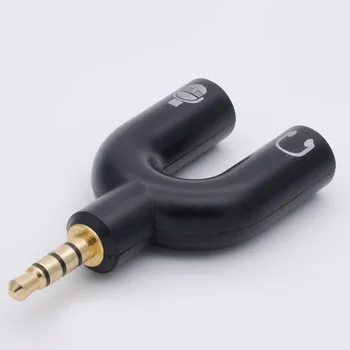 1PC Zlato U Tip Ac Dvojno 3,5 MM izhod za Slušalke Priključite Avdio Kabli Razdelilniki Mikrofon 2 v 1 Vrtljiv Priključek Za slušalke itd.