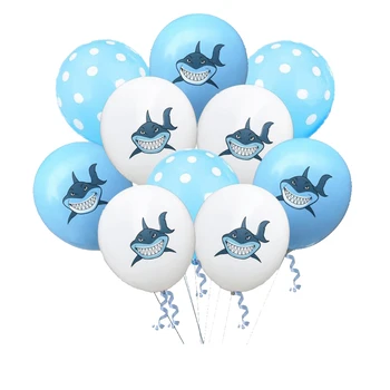 1SET Morskih Živali Risanka Baloni Shark/Delfin/Ribe Cupcake Toppers Happy Birthday Otroci Papir Garland Dekoracijo Stranka Dobave