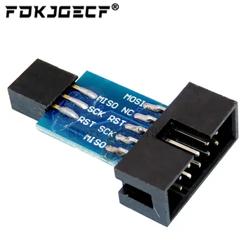 1Set USBASP USBISP AVR Programatorja USB ATMEGA8 ATMEGA128 ATtiny/LAHKO/PWM 10Pin Žice Modul DIY + 10Pin Do 6 Pin Adapter svet