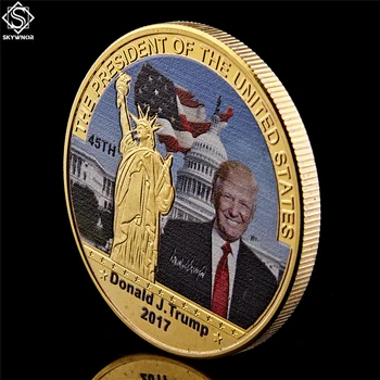2017 Veliko Donald Adut Srebro ZDA 45. Predsednik Spominski Kovanec Zbirka