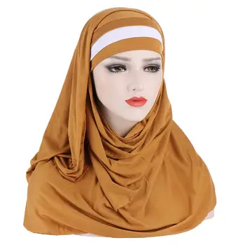 2020 Novi Dve Barvi Muslimanske Ženske Rute Za Dame, Oblačila Hidžab Dvojno Zanke Zdrsne Na Šal Potegnite Čez Krep Priročno Šal Headscarf