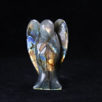 3inch Kristalno Angel Naravno Obliko Podolgovate kamna za Kristalno Zdravljenje Reiki Kamen Moonstone Maskota Figurice Za Dekoracijo Doma Darilo