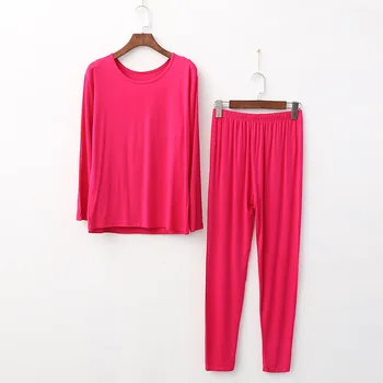 5XL Ženske ' s Plus Velikost Sleepwear Pižamo Nastavite Pomlad Jesen Loungewear Pijamas bo Ustrezala Modal Bombaž More Pyjama Femme 8 Barve