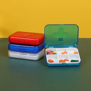 6-Prostor Medicine Mini Škatla Za Shranjevanje Zaprti Prenosni Potovanja Prenosni Pill Box
