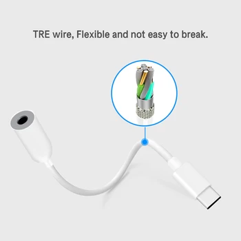 Avdio Kabel Tip C 3.5 Jack za Slušalke, Kabel USB C Do 3,5 mm Slušalke Napajalnik Za Huawei Audio Adapter Pretvornik
