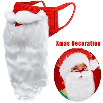 Božični Okraski, 3D Božiček Brado Maske Odraslih Unisex Smešno Večkratno uporabo Santa sprednji Pokrov Ščit za Božič Cosplay Stranka Poceni