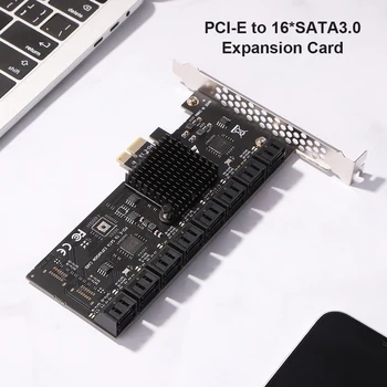 Chi Rudarstvo SATA PCIe Tok 16 Vmesnik PCIE Širitev Kartica Krmilnik PCIe X1 SATA3.0 Adapter 6Gbps Čip Dodaj Na Kartice za PC
