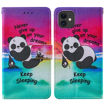 Cvetlični Vzorec velja Za iPhone 6 7 8 Plus 11 12 Pro X XS XR Max SE 2 Panda Mačka metulj Naslikal Knjiga Flip Usnje Telefon Kritje