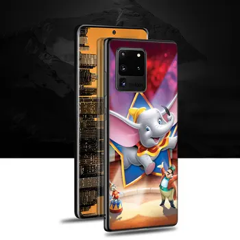 Disney Risanke Dumbo Primeru Telefon Za Samsung S21 S22 S20 FE Ultra Pro Lite S10 5G S10E S8 S9 Plus Črn Silikonski Pokrov