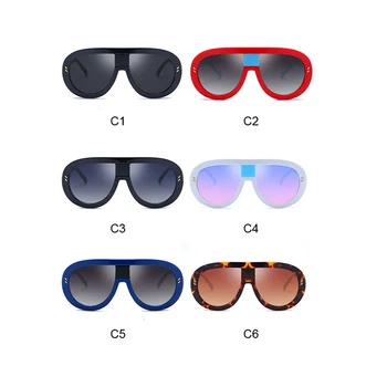 HBK Prevelik Kul Retro sončna Očala Moda Prostem Velik Okvir Odtenek sončna Očala Črna Gradient Leopard Rjava Očala UV400