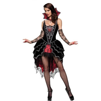 Halloween Zombie Vampire Queen Kostum Obleko Odrasle Ženske Carnival Party Fancy Čarovnica Cosplay Obleko