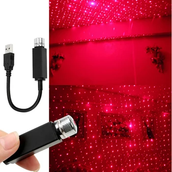 LED Romantično Zvezdnato Nebo Noč Svetlobe 5V USB Powered Galaxy Star Projektor Lučka za Avtomobilsko Streho Sobi Doma Strop Dekor Plug & Play