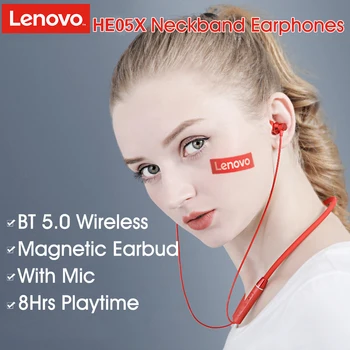 Lenovo Novo Izvirno HE05X Bluetooth Brezžični Magnetni Neckband Hrupa Preklic Teče Športne Slušalke Slušalka z Nepremočljiva