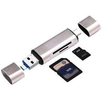 Micro USB Tip C USB 3IN1 spominskih Kartic za SD TF Kartice za Samsung Galaxy S20 S21 za Huawei P50 P40 LG OTG Telefon, Prenosni RAČUNALNIK