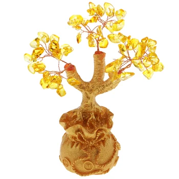 Mini Feng Shui Bonsajev - Drevo Denarja za Pierre Cristal - Bogastvo Sreče