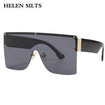 Moda Prevelik Kvadratnih sončna Očala Ženske Modni Črno Objektiv Enem Kosu sončna Očala Moških Odtenki Letnik Očala UV400 Gafas de sol