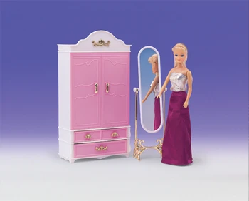 Moda original za princess barbie armoire spalnica pohištvo 1/6 bjd lutka dodatki za omaro nastavite otrok igrača darilo
