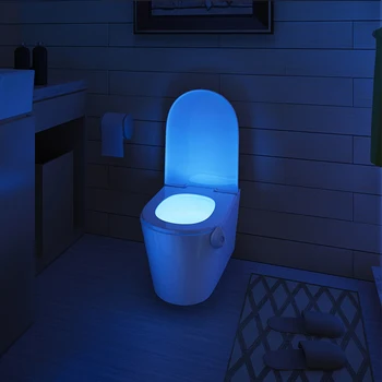 NOVO Školjko Sedeža, Night Light Senzor Gibanja, WC Svetlobe, 8 Barv Spremenljivo Svetilke AAA Baterija Napaja iz Ozadja za Wc WC Za Dom
