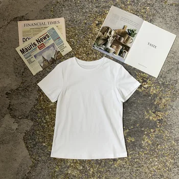 Nordijska Minimalističen Ramenski Split Design Kratek sleeved majica s kratkimi rokavi