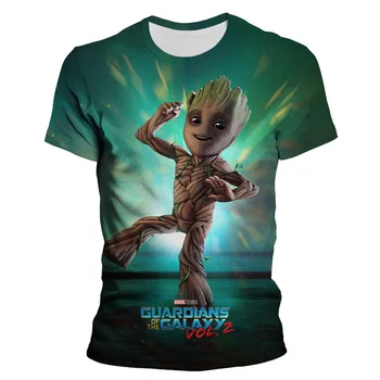 Novo Čudo Baby Groot film Varuhi Galaxy T-shirt poletje nove moške 3D tiskanje moških in žensk, otrok priložnostne T-s