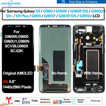 Original AMOLED Za Samsung Galaxy S9 G960 G960F S9+ S9 Plus G965 Pantalla lcd-Zaslon, občutljiv na Dotik Zaslon Računalnike Montažo LCD
