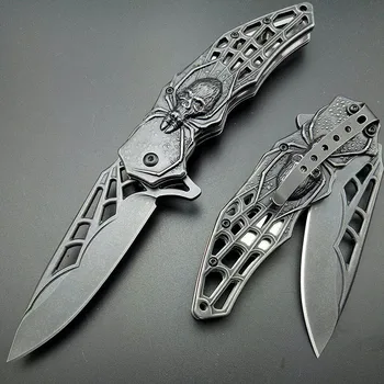 Pajek Stonewash 440C Folding Nož Taktično Zložljiva Rezilo Spider web Design Noži Kul preživetja na Prostem orodja Brezplačna dostava