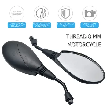 Par Motocikel Vzvratno Ogledalo M8 Skuter Umazanijo Kolo ATV Rearview Mirror 8 mm Nit Black Motocikla Dodatki