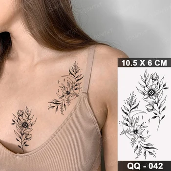 Prenos Nepremočljiva Začasni Tattoo Nalepke Ženska Realne Cvet Rastlin Rose Peony Kača Flash Tatto Človek Otrok Zapestje Ponaredek Tattoo
