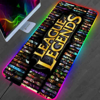 RGB League of Legends Mouse Pad Gaming Pripomočki Table Led PC Gamer Completo Računalniški Mizi Mat LOL Osvetlitev Tipkovnice Mousepad