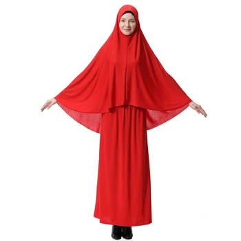 Ramadana Muslimanska Molitev Oblačilo, 2 Delni Set Ženske Khimar Abaya Dolgo Hidžab Krilo Polno Kritje Islam Oblačila Burka Niqab Jilbab Obleko