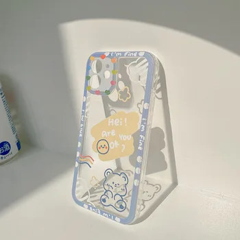 Retro kawaii oblak nosi linijo doodle umetnosti Japonski Primeru Telefon Za iPhone 13 11 12 Pro Xs Max XR XS 7 8 Plus 7Plus primeru Srčkan Pokrov