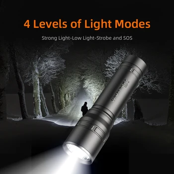 SUPERFIRE S33-Mini LED svetilka Ultra Svetla luč Kampiranje nepremočljiva Zgrajena v Akumulator, Polnjenje prek kabla USB Multi-funkcijo baklo