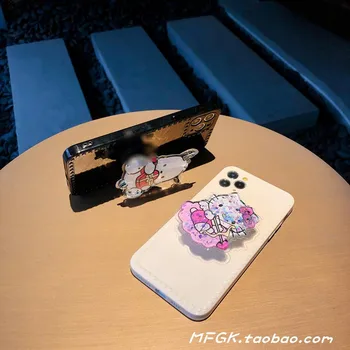 Sanrioed Kawaii Moja Melodija Cinnamoroll Kuromi Air Bag Živim Mobilni Telefon Stent Anime Anti-Padec Teleskopsko Prilepite Vrsta Nosilec