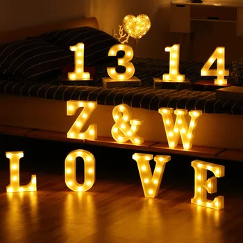 Svetlobna 26 Črk Angleške Abecede Led Pismo Svetlobe Ustvarjalne Led Baterije Nočna Lučka Za Romantično Poroko, Stranka Pismo Dekoracijo