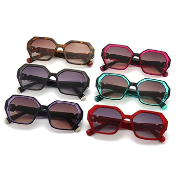 TAKO&EI Retro Poligon Kvadratnih Pisane Ženske sončna Očala Modni Trendi Vijolično Roza Odtenki UV400 Moških Gradient sončna Očala