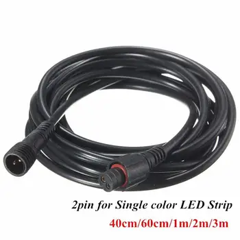 Vroče Prodajo 40 cm/60cm/100cm/200 cm/300 cm 2pin LED Trak Svetlobe Podaljšek Priključek napajalnega Kabla Moški Ženski Nepremočljiva IP67
