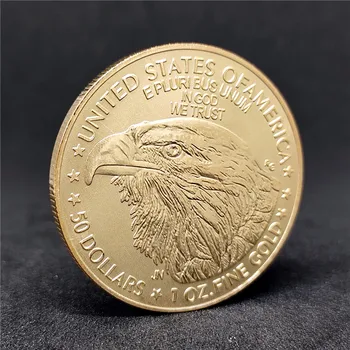 Združene države Amerike Plešast Orel Spominek Darilo Kip Svobode pozlačeni Spominski Kovanec V Boga Zaupamo zlatnik