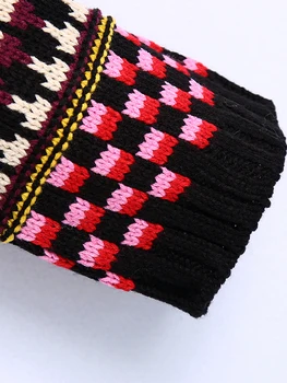 Ženske 2021 za modni obliž žepe svoboden jacquardske pletene cardigan pulover vintage o vratu dolg rokav ženska vrhnja oblačila elegantna vrhovi