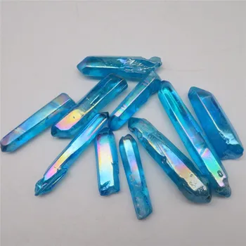 100 g Naravne Crystal Titana Quartz Steber Angel Modra Aura Quartz Točke Obelisk Palico Za Prodajo