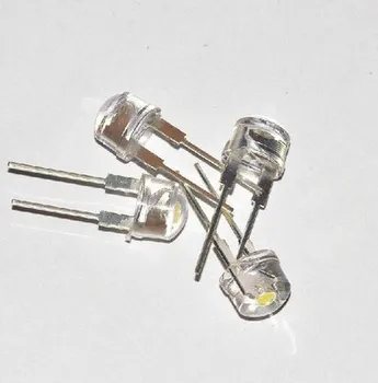 200PCS/LOT 8 mm slamnik LED lučka noge so bele svetlobe 0,5 W F8MM moč 0,5 W klobuk light-emitting diode 3.0-3.2 6000-8000K
