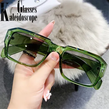 2022 Moda Kvadratnih sončna Očala Ženske Luxuxy blagovne Znamke Oblikovalec y2k Jelly Zelena Očala za Sonce Moški Prostem vožnje Odtenki Očala UV400