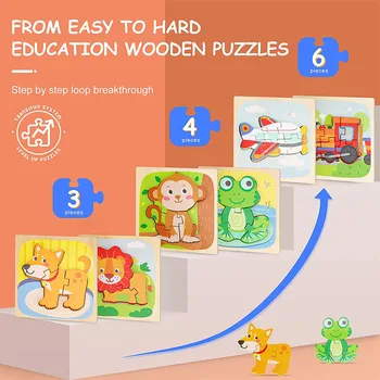 Montessori Igrače 3D Sestavljanke, Otroške Igrače, Lesene Izobraževalne Igrače Za Otroke Montessori Materiali Tekmo Opeke učni Pripomočki Otroci Igrače