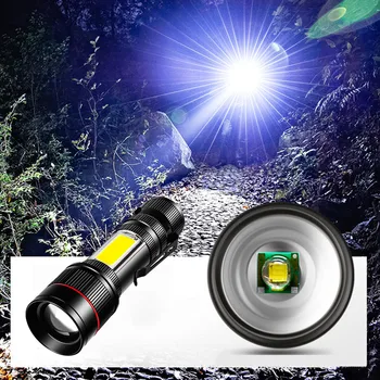 Prenosni T6 Ultra Svetla LED Svetilka Nepremočljiva Taktične Vojaške Baklo Zoomable 3 Razsvetljavo Načini 18650 Baterijo na Prostem Orodja