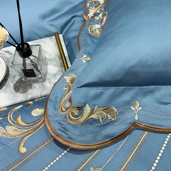 Razkošno vezenje 60-ih letih Egiptovskega bombaža posteljni set odeja kritje rjuhe kritje posteljo stanja pillowcases dolgo rezana bombaž