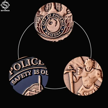 Saint Michael Molitev Nadangel ZDA Phoenix Arizona Policija Kovanec W/ Kovanca Imetnik